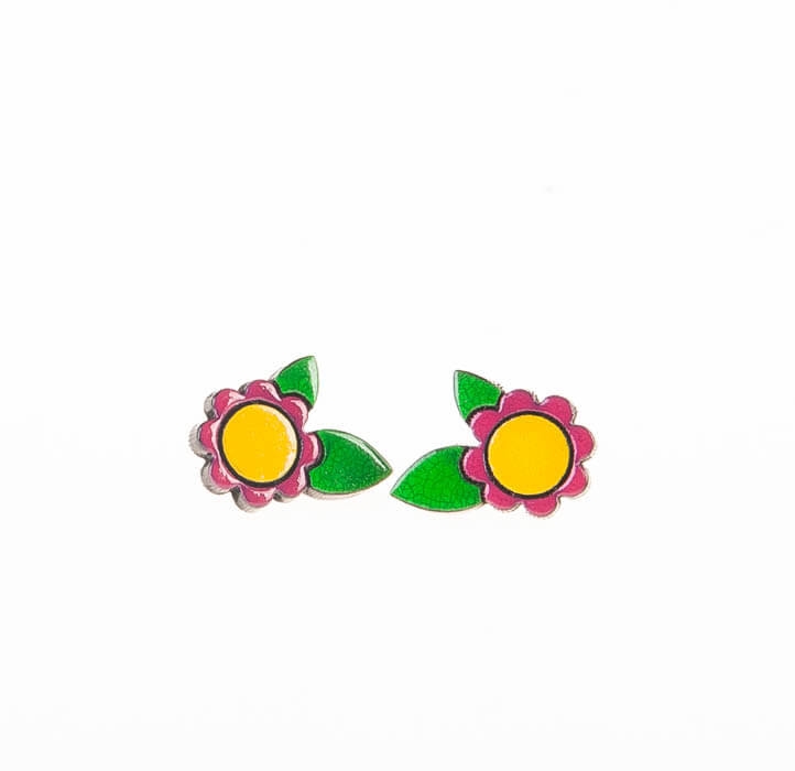گوشواره میخی دست ساز گوشواره چوبی خرید گوشواره
